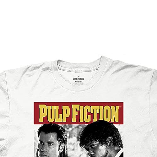 Camisa de la película Pulp Fiction para hombre – Camisa de pulp fiction – John Travolta y Samuel L. Jackson Graphic Shirt, Blanco, Small