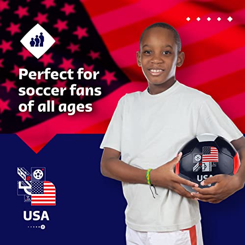 Capelli Sport FIFA World Cup Qatar 2022 Team USA Soccer Ball Souvenir Exposición, con Licencia Oficial para Jugadores de fútbol jóvenes y Adultos, Multicolor, Talla 5