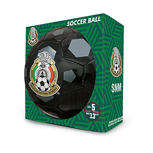 Icon Sports FMF - Balón de fútbol del Equipo Nacional de México, Color Negro, 5